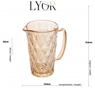 Jarra Vidro 1l Diamond Ambar Diamante - Lyor